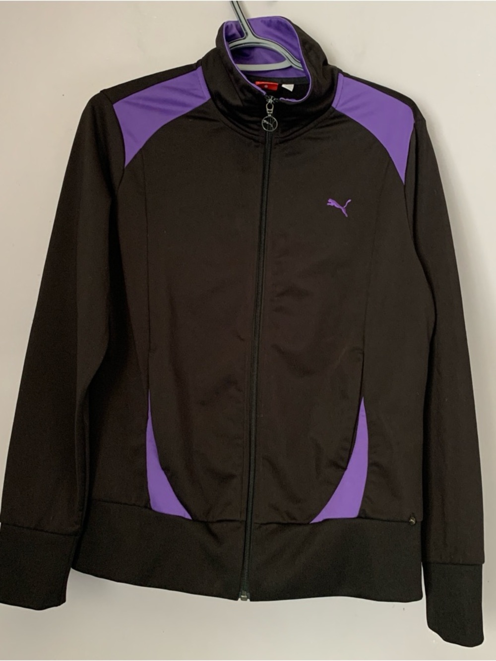 Puma Black and Purple Track Jacket Ladies Large
